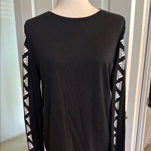 Adidas Black Crew Neck with Logo Sleeve